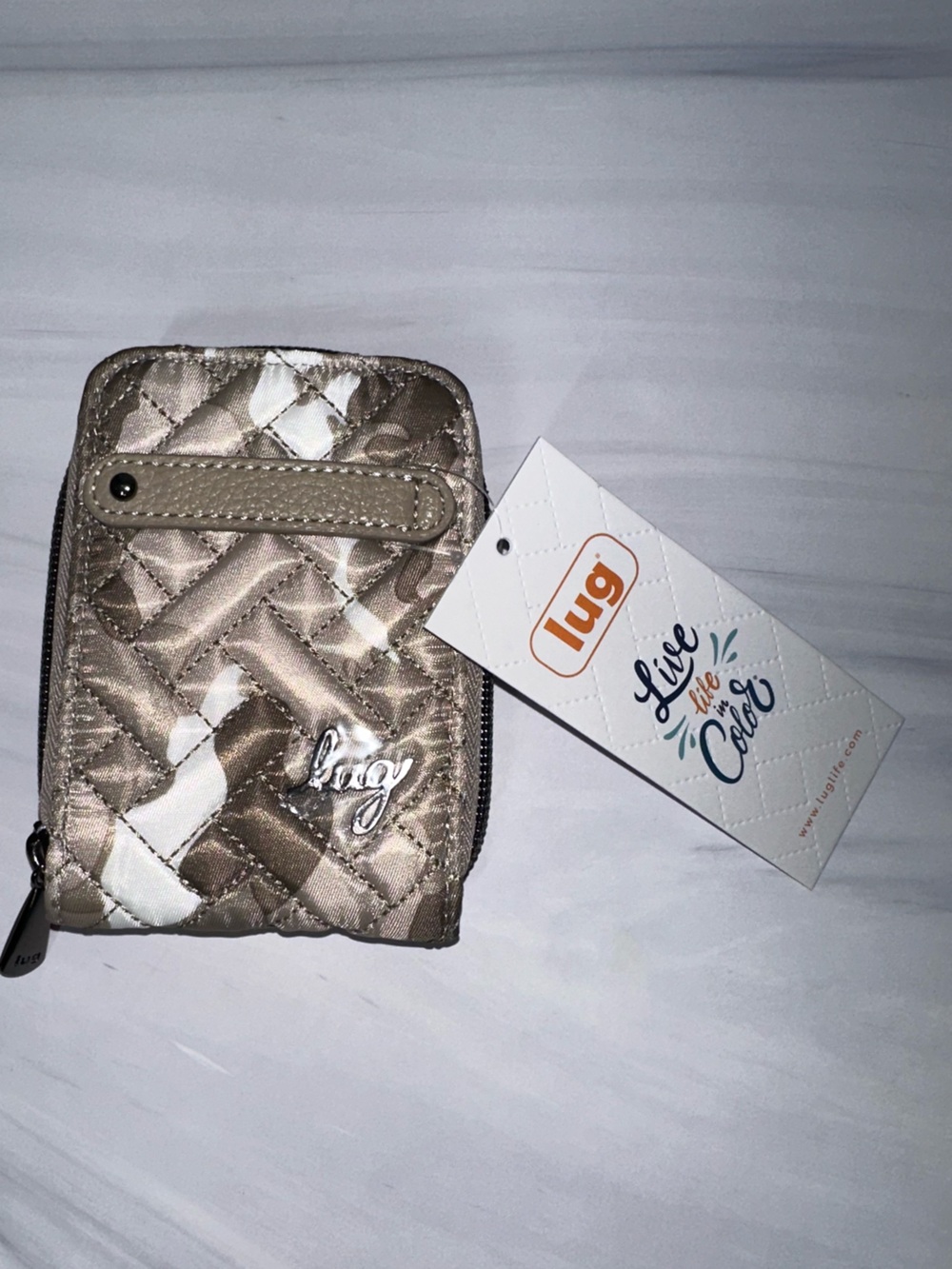 Lug Flurry RFID Wallet Camo Taupe New